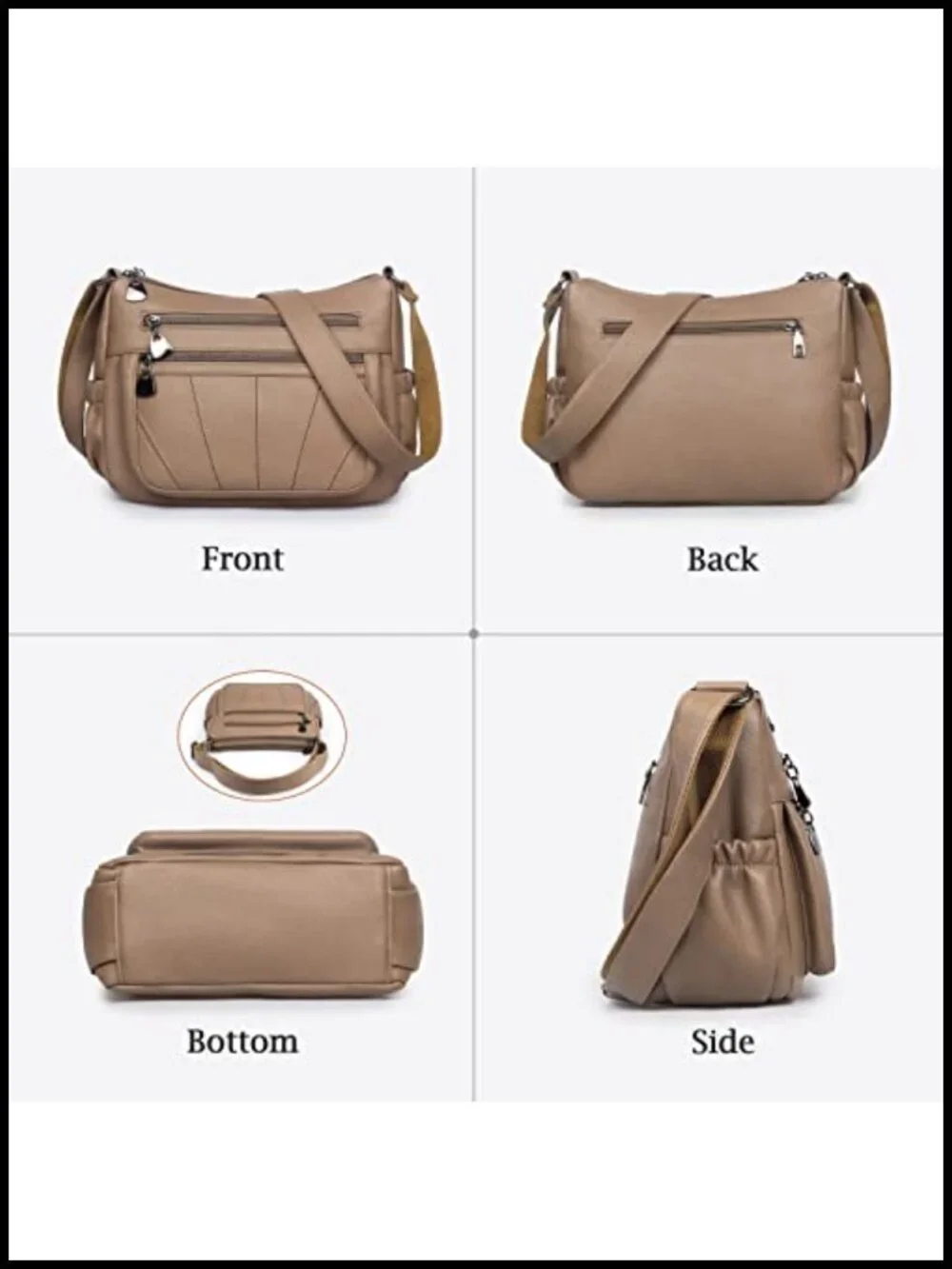 Women's Soft PU Leather Crossbody Satchel Handbag Shoulder Bag